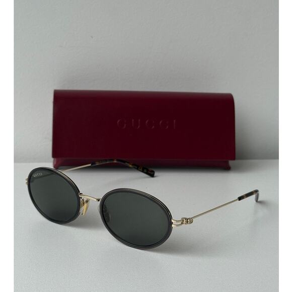 Gucci Accessories - NEW Gucci GG1980S 001 Black Gold Oval Sunglasses $545